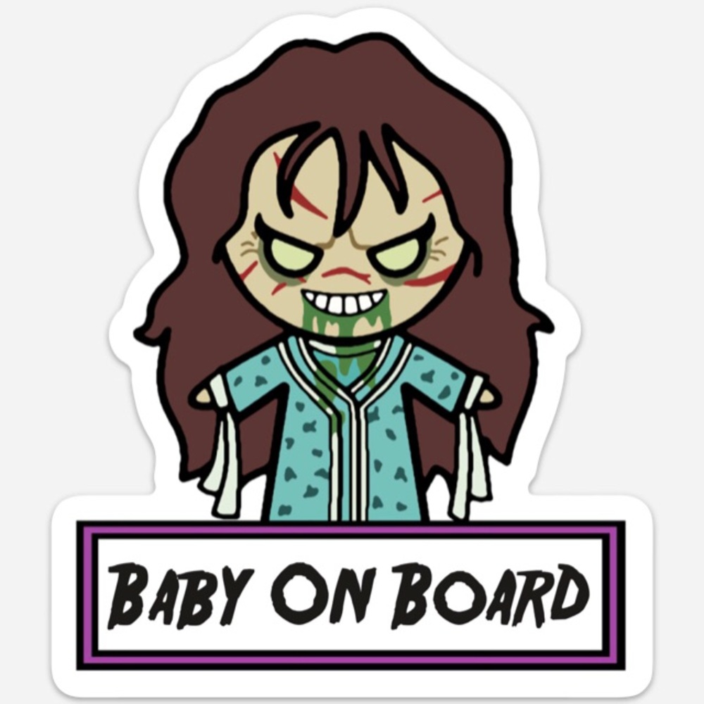 Exorcist Baby on Board Decal Horrot